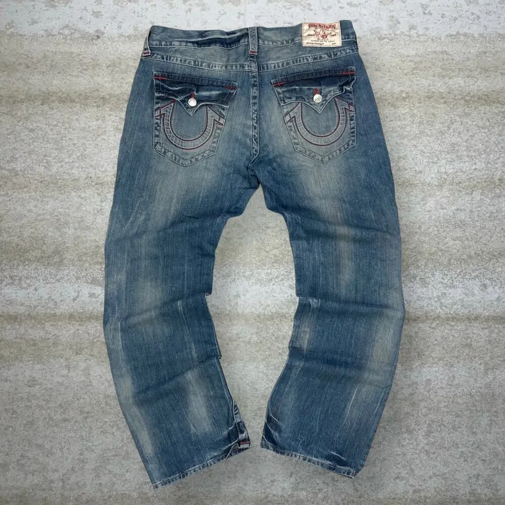 Vintage Y2K True Religion Skater Jeans 40x34 Regular Straight Leg Medium Wash